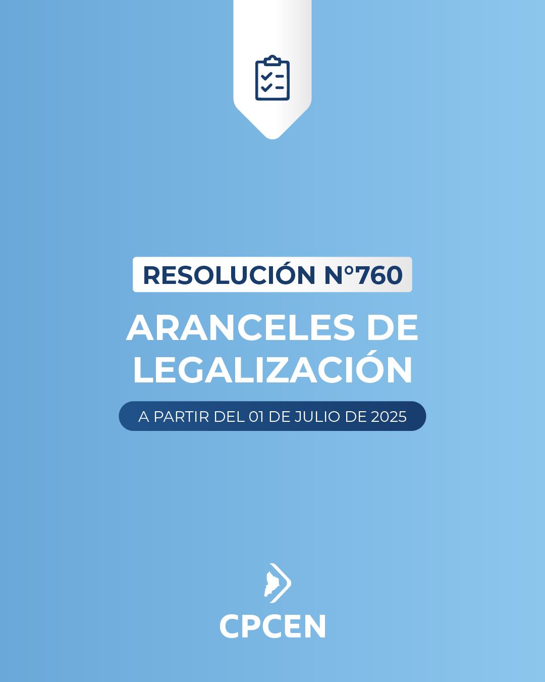 Resolución 760 - ARANCELES DE LEGALIZACIÓN