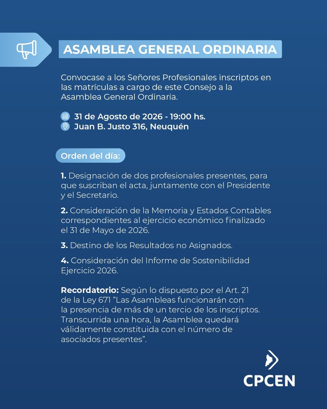 Asamblea general ordinaria