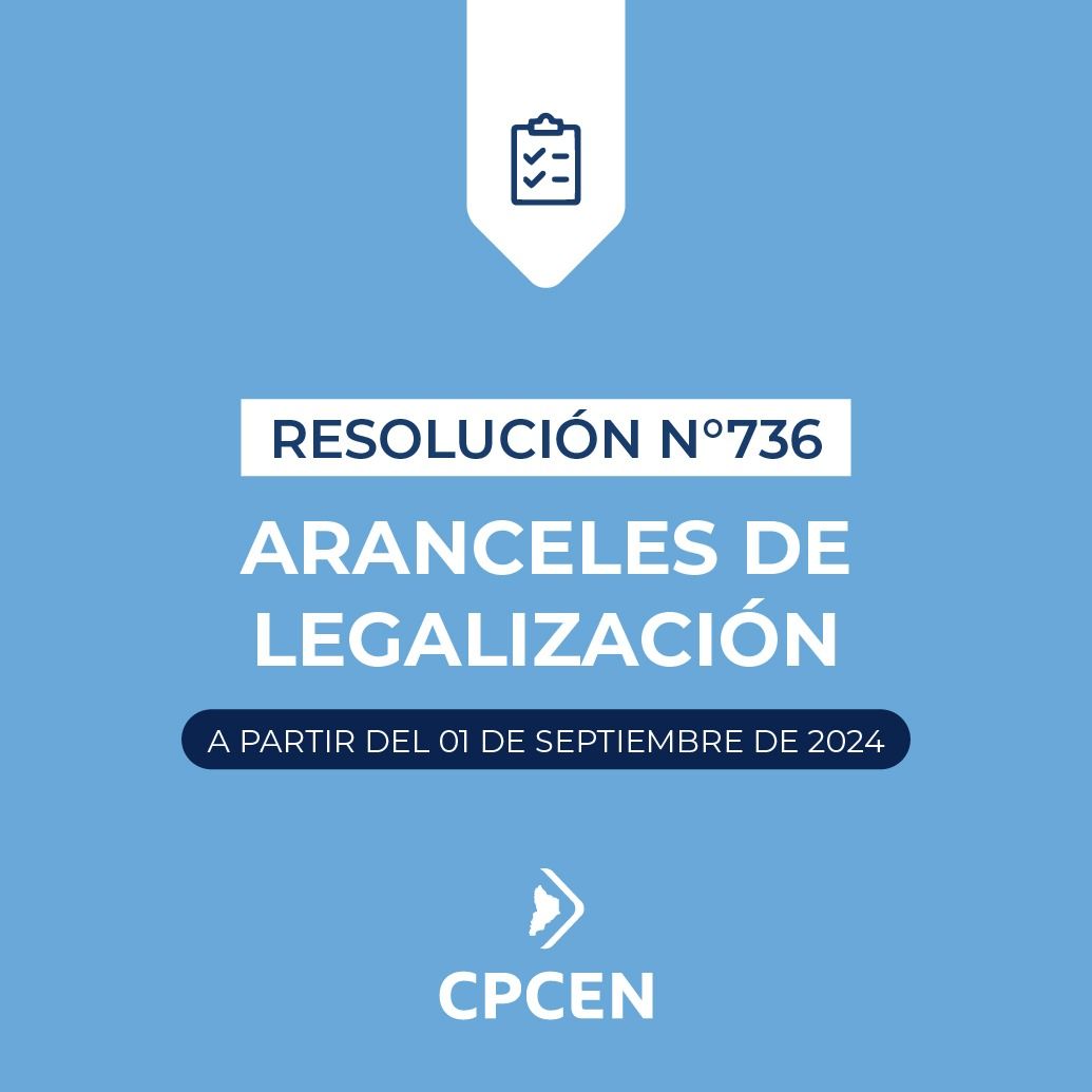 Resolución 736 - Aranceles de Legalización